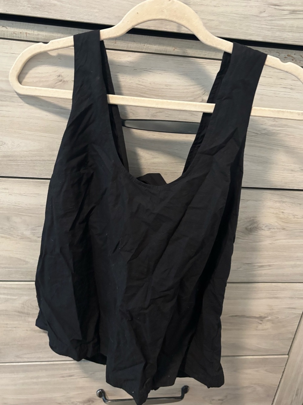 MAEVE Black Tank Top Tie Open Back